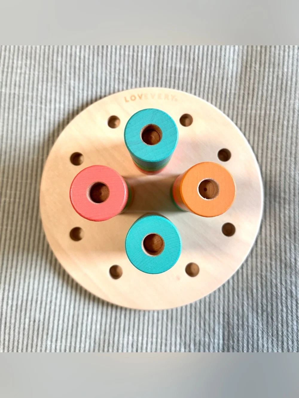 LOVEVERY Wooden Stacking Pegboard - Like New!